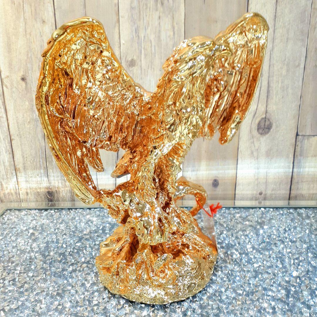 輸入雑貨　アニマルオブジェ　ピンクゴールド　『羽ばたく鷹・イーグル』　縁起物