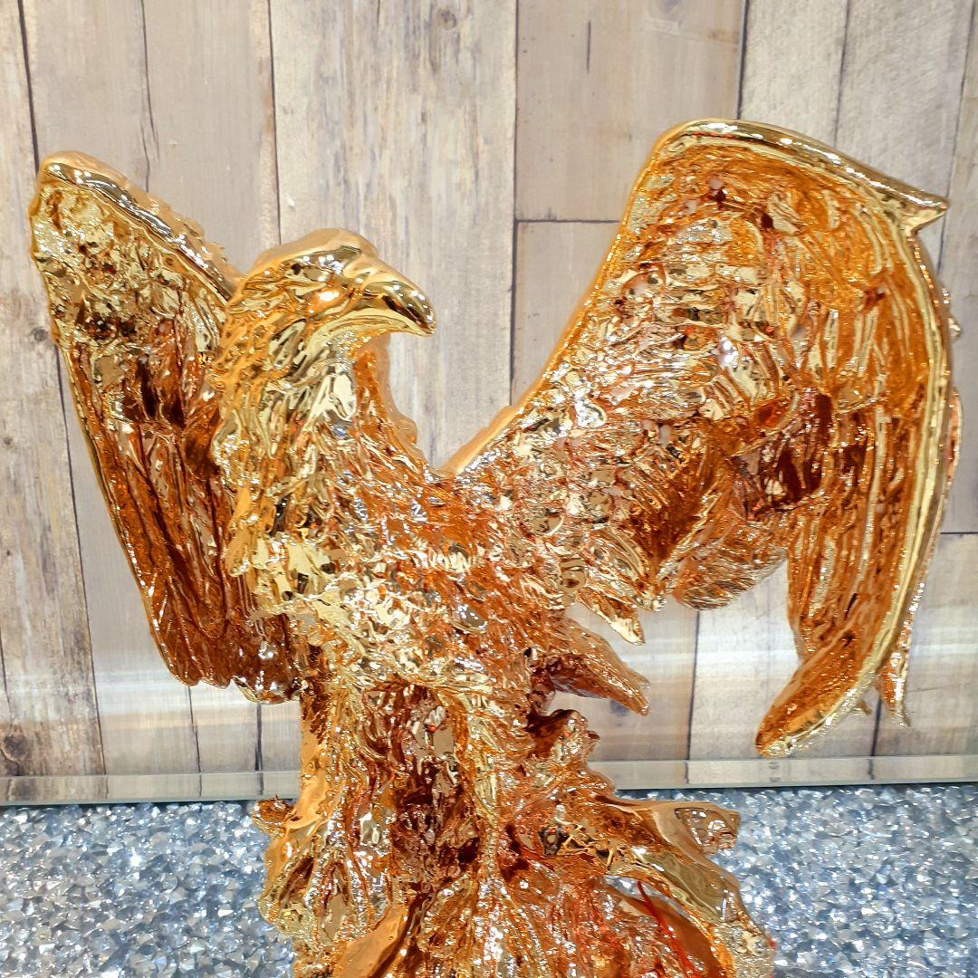 輸入雑貨　アニマルオブジェ　ピンクゴールド　『羽ばたく鷹・イーグル』　縁起物