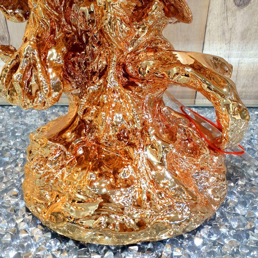 輸入雑貨　アニマルオブジェ　ピンクゴールド　『羽ばたく鷹・イーグル』　縁起物