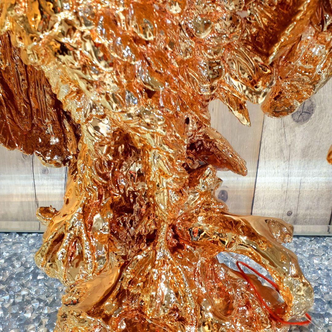 輸入雑貨　アニマルオブジェ　ピンクゴールド　『羽ばたく鷹・イーグル』　縁起物