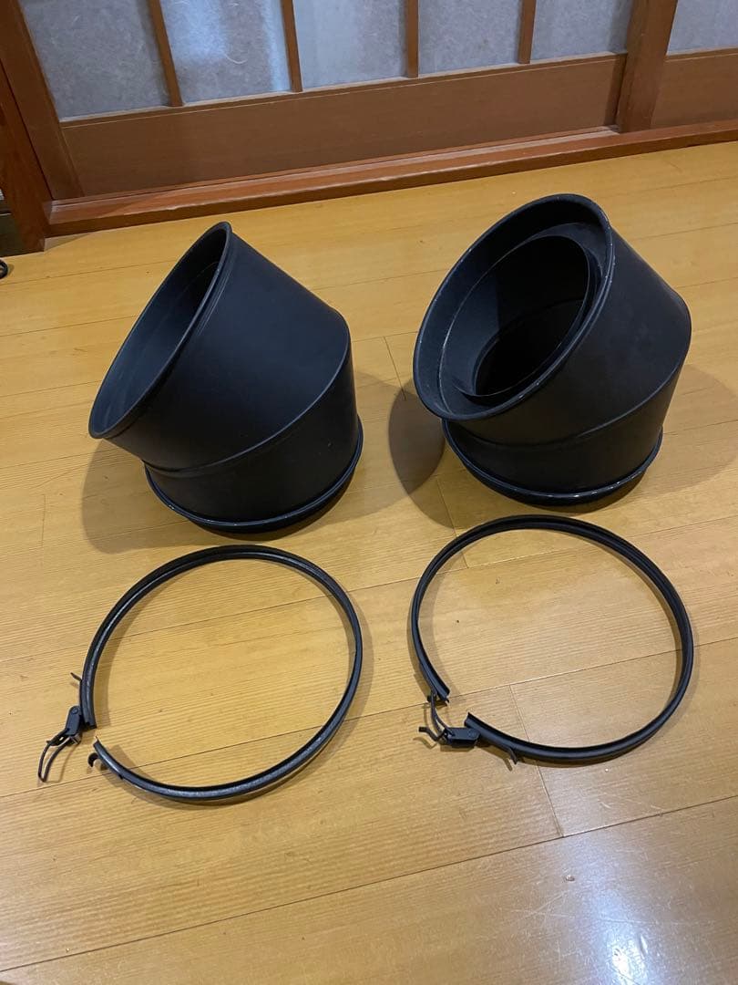 ホンマ製作所　薪ストーブ　煙突　黒耐熱　二重耐熱　曲45度　φ150