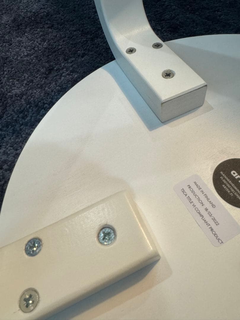 artek スツールE60 ホワイトラッカー　4本脚　アルテック　Aalto