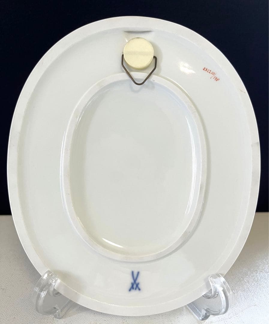 マイセン　プラーク　陶板画　雛菊　忘れな草