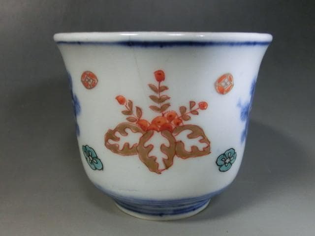 蕎麦猪口□伊万里 色絵 桐 鶴 菊 牡丹 5客セット 湯飲 骨董□ - メルカリ