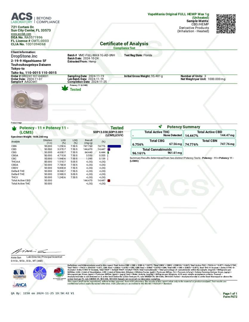 VMC FULL HEMP90% CBN WAXアムネシア ディーゼル＋ベイプ黒