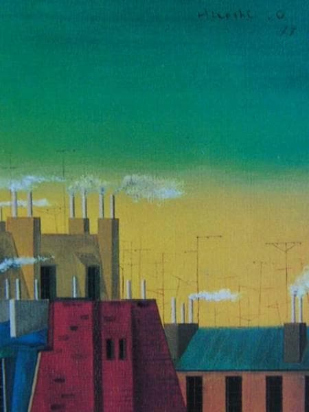 奥谷　博 、晩寒の巴里、希少な額装用画集より、新品高級額、額装付、状態良好