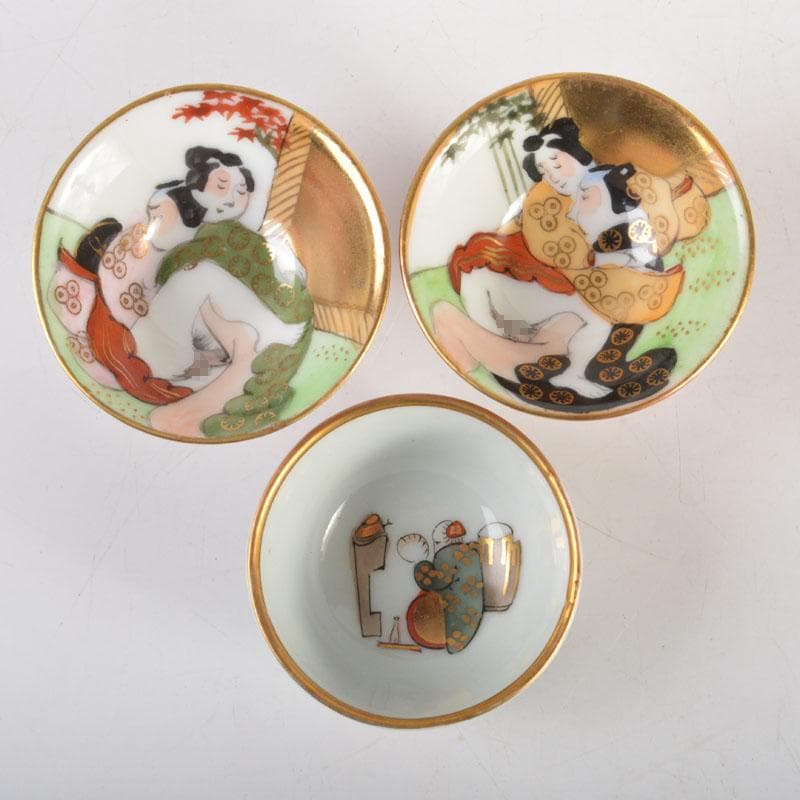 九谷焼 浮世絵 艶絵 春画盃 3点まとめて C 6712 - メルカリ