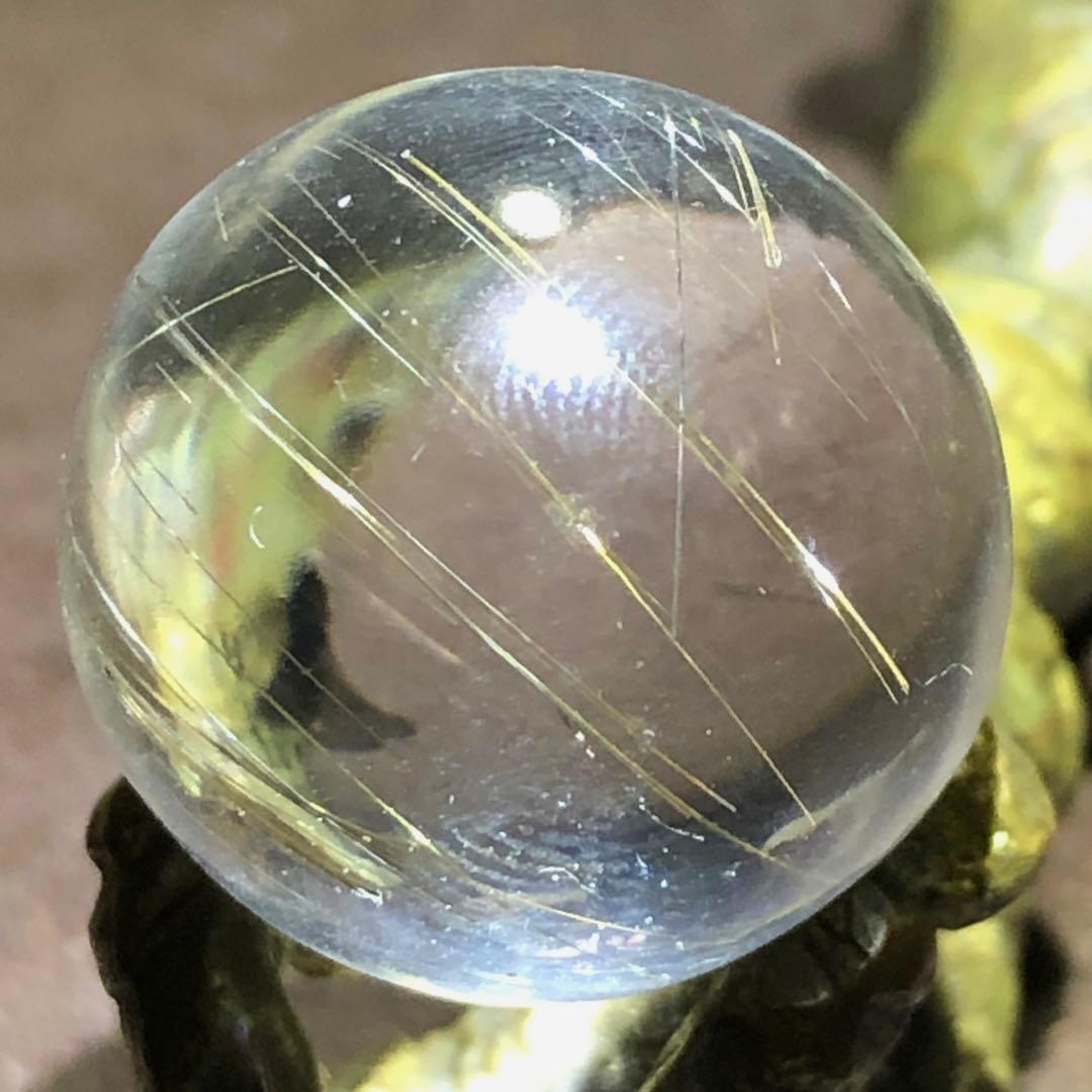 ☆別格高級品質！帝王秘宝②！極美！シルバー ルチル 丸玉　スフィア