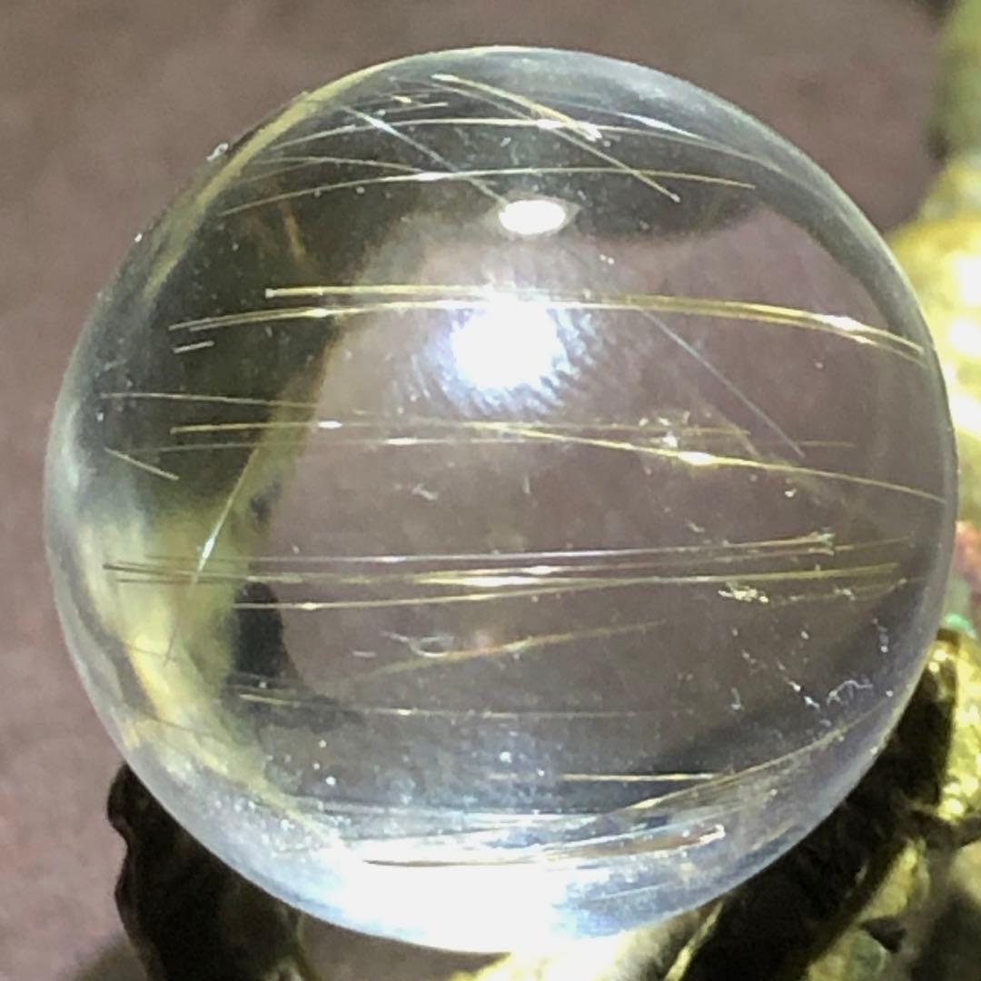 ☆別格高級品質！帝王秘宝②！極美！シルバー ルチル 丸玉　スフィア