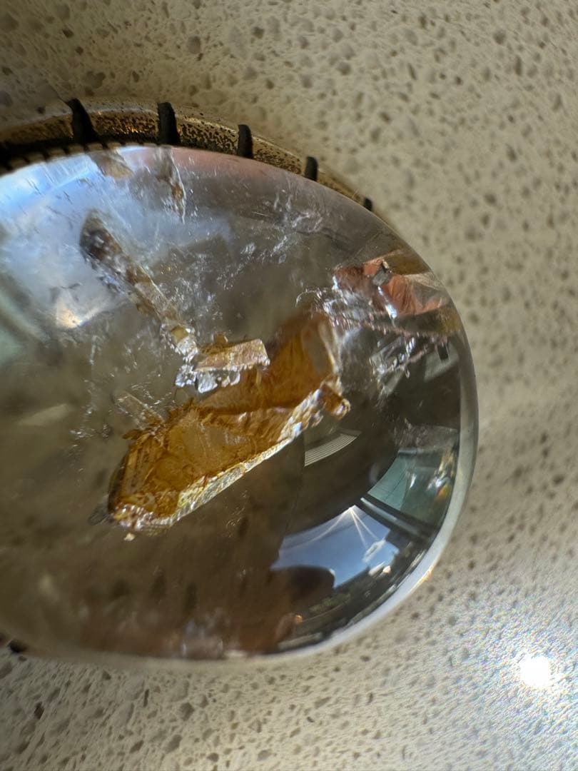 クウォーツインクウォーツ　ペンダントトップ　30*25mm 奇跡の石