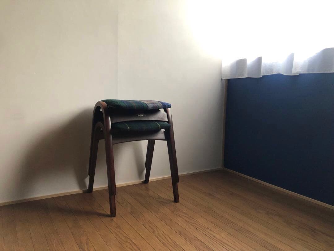 秋田木工 曲木 剣持スツール 2脚セット ヴィンテージ家具 古代色 レトロ 民藝