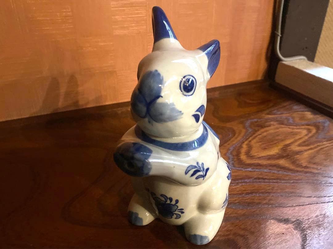 染付うさぎ！愛嬌溢る《青絵兎ティーポット》（検リヤドロヴィンテージ干支ヘレンド