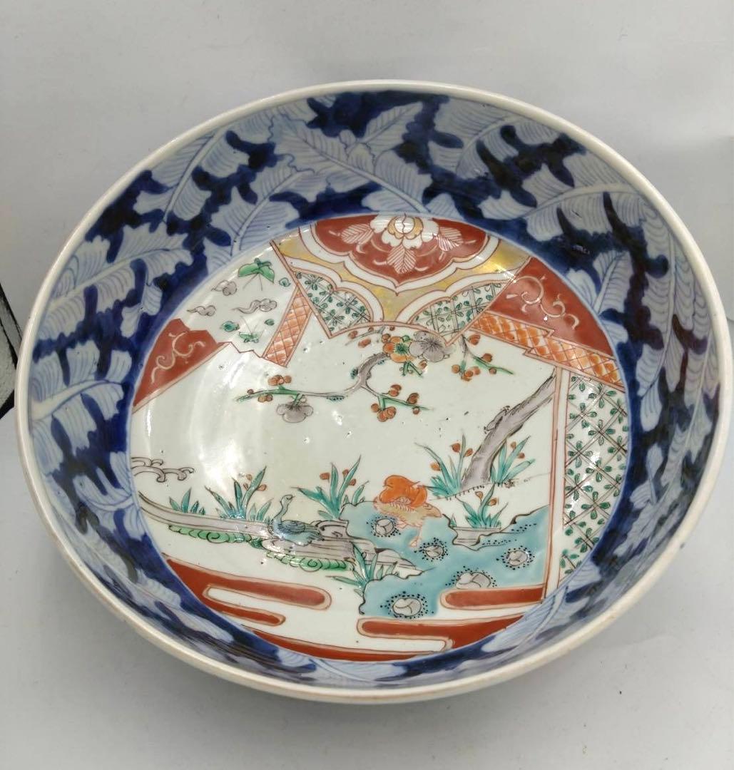アンティーク 古伊万里 錦手 深鉢 鴛鴦流水辺絵図 直径24.5cm - メルカリ