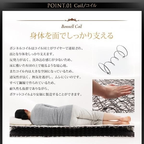 新品　圧縮ロール プレミアム　ボンネルコイルマットレス　セミシングル　ブラック