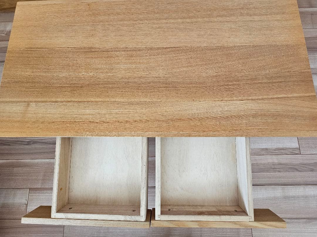 無印良品 天然木 タモ材 センターテーブル 引き出し付き