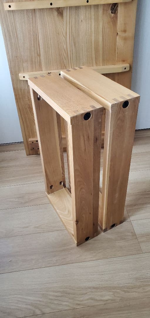 天然木　ローテーブル　四角脚