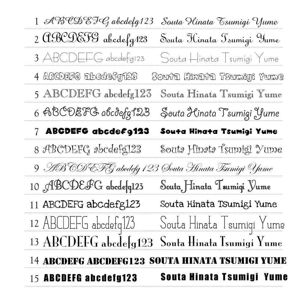 お名前タグ文字の見本です お名前タグキーホルダー 両面刺繍 ひらがな セミオーダー : 刺繍