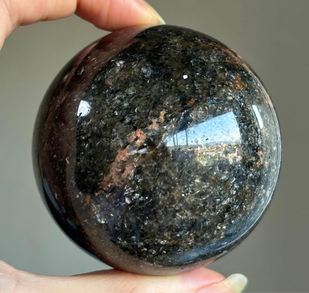 レア　高品質　モリオン　瑪瑙　共生　スフィア