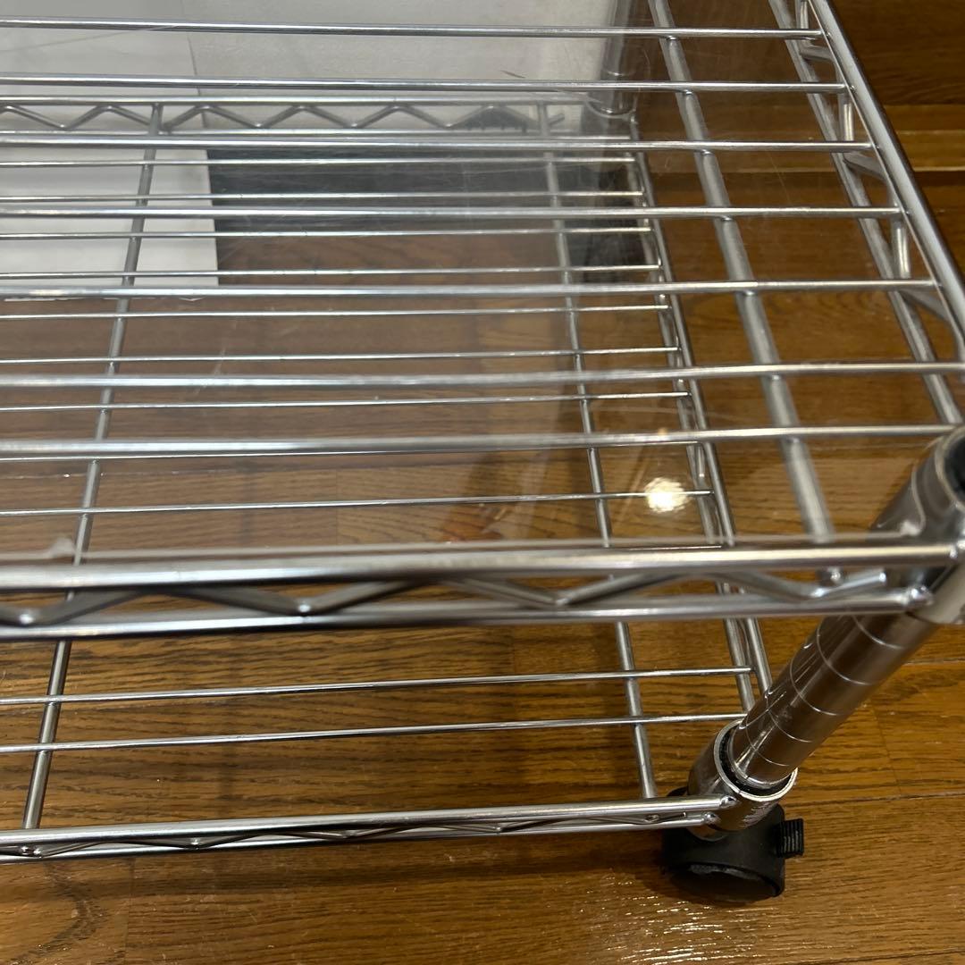 ERECTA ホームエレクター スチールラック2段 キャスターアクリルトップ