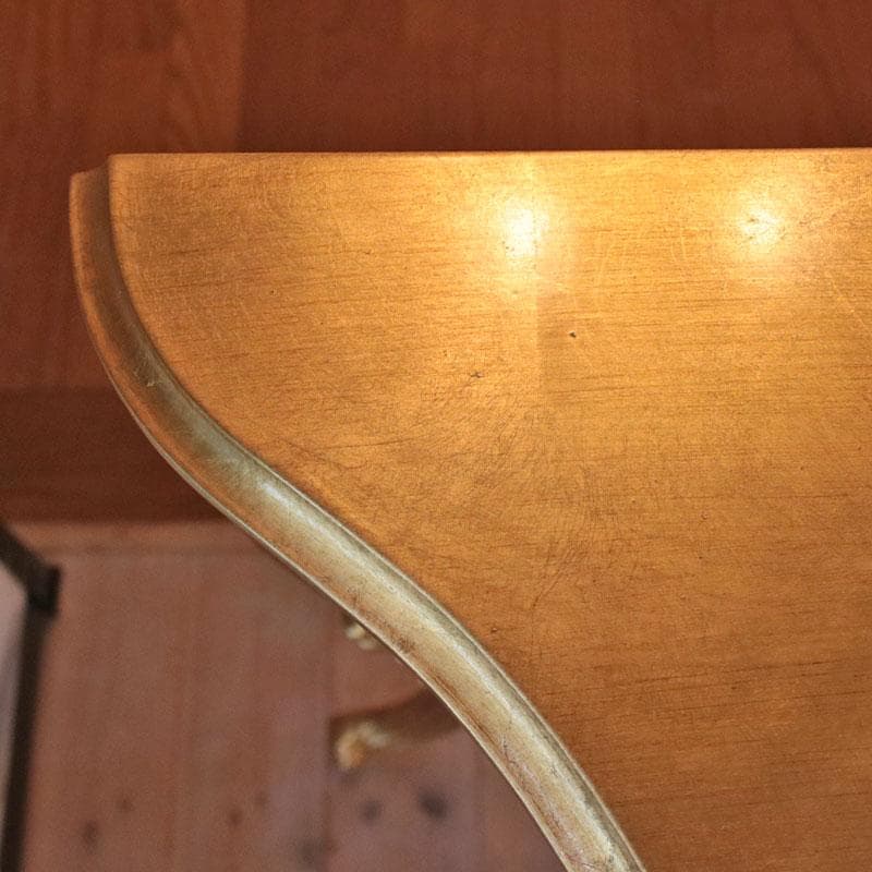 イタリア製 コンソールテーブル 幅117cm 金 サイドテーブル 602-997