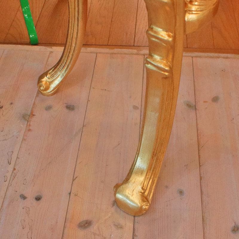 イタリア製 コンソールテーブル 幅117cm 金 サイドテーブル 602-997