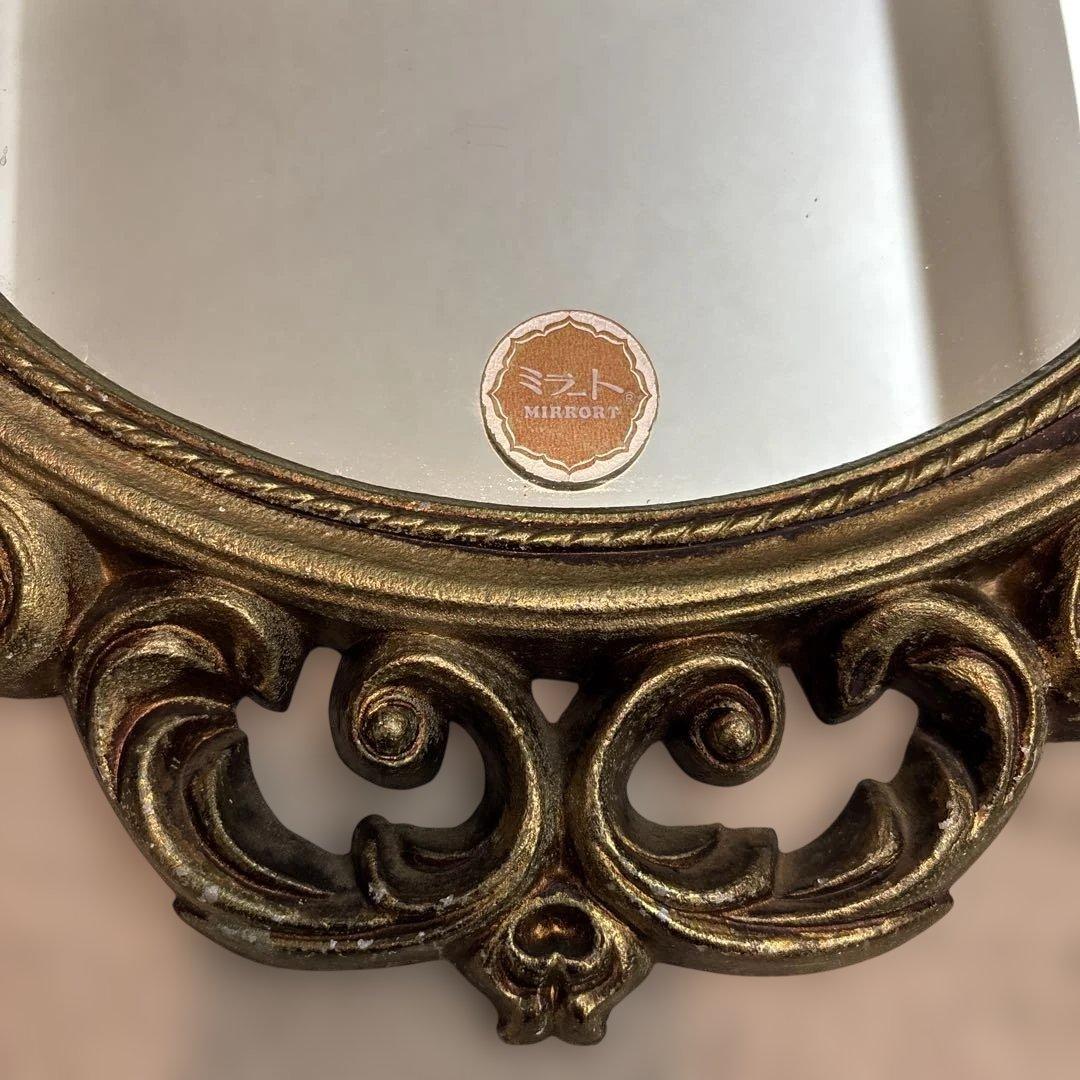 鏡 かがみ 壁掛け アンティーク ビンテージ 63.5×38.5㎝ ウォール