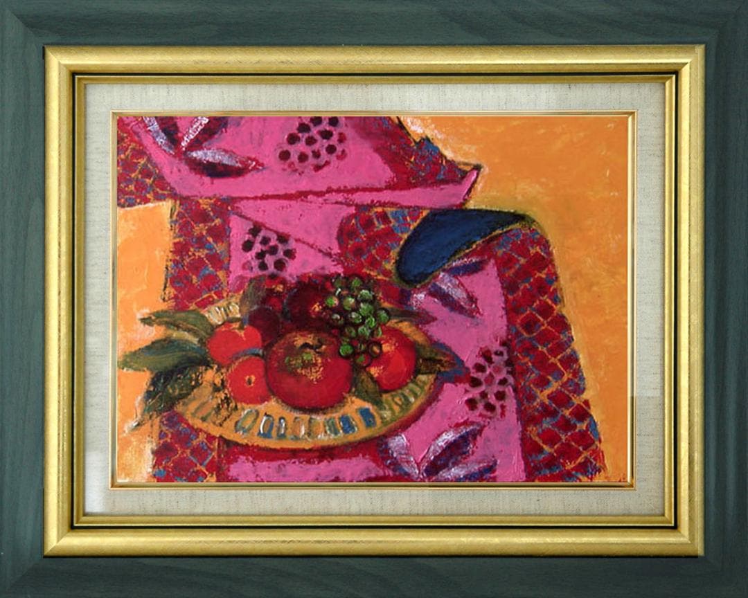 油絵 菅家令子 絵 絵画 インテリア uF6-113902 静物 果物