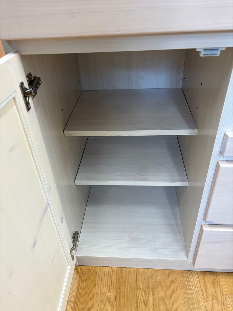 M084　スリム食器棚　食器棚　カップボード　上下分割可能　幅800mm