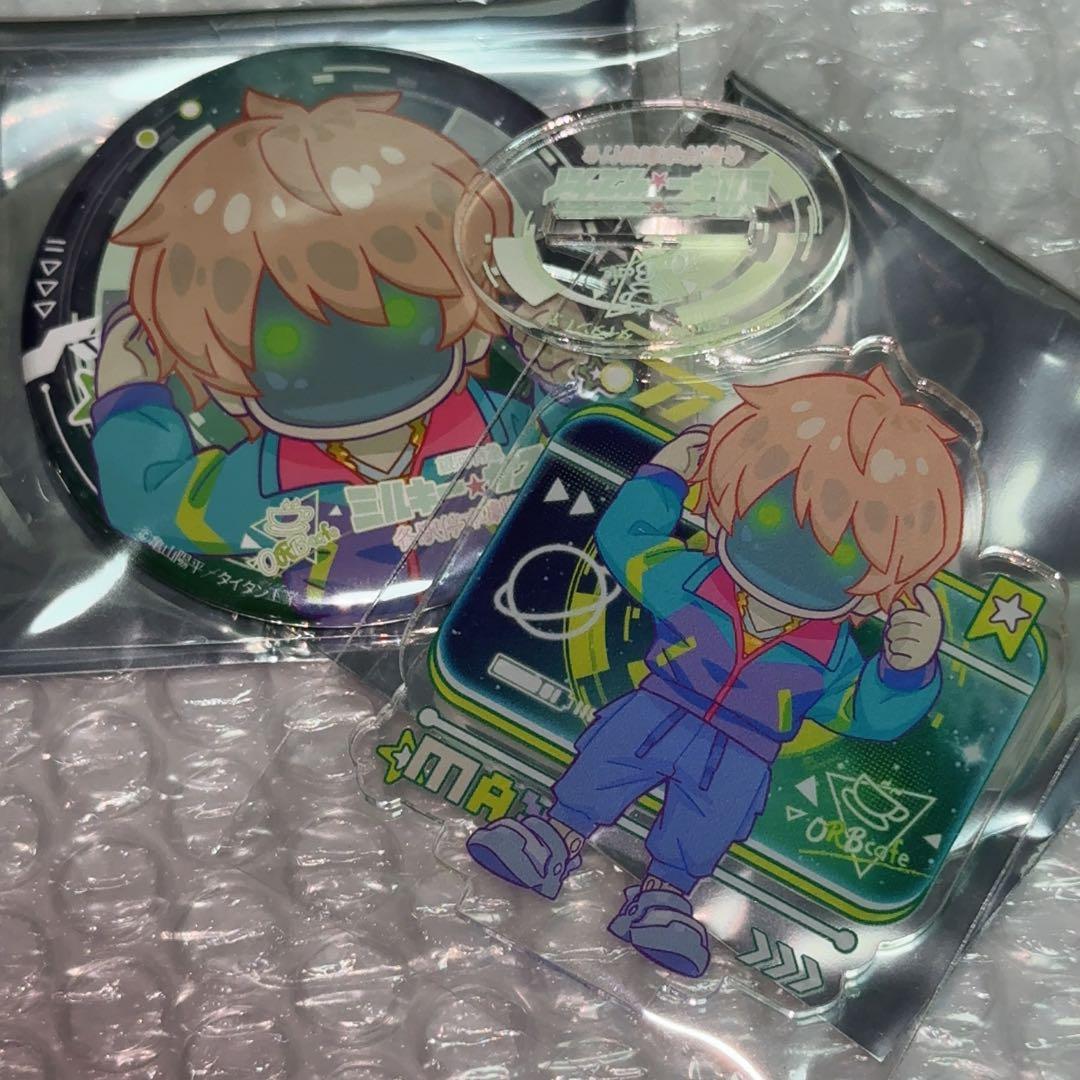 銀河特急 ミルキーサブウェイ コラボカフェ ミルサブ アクスタ缶バッジ