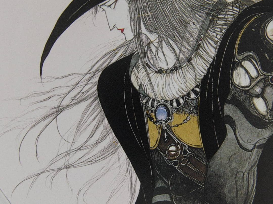 天野喜孝、【夢なりし】、希少な額装用画集より、状態良好、新品額装付