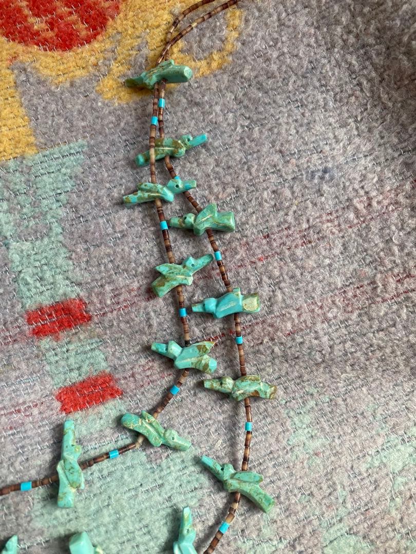 ZUNI 2連 ネックレス 40s ズニ族　ネイティブ ナバホ サンダーバード