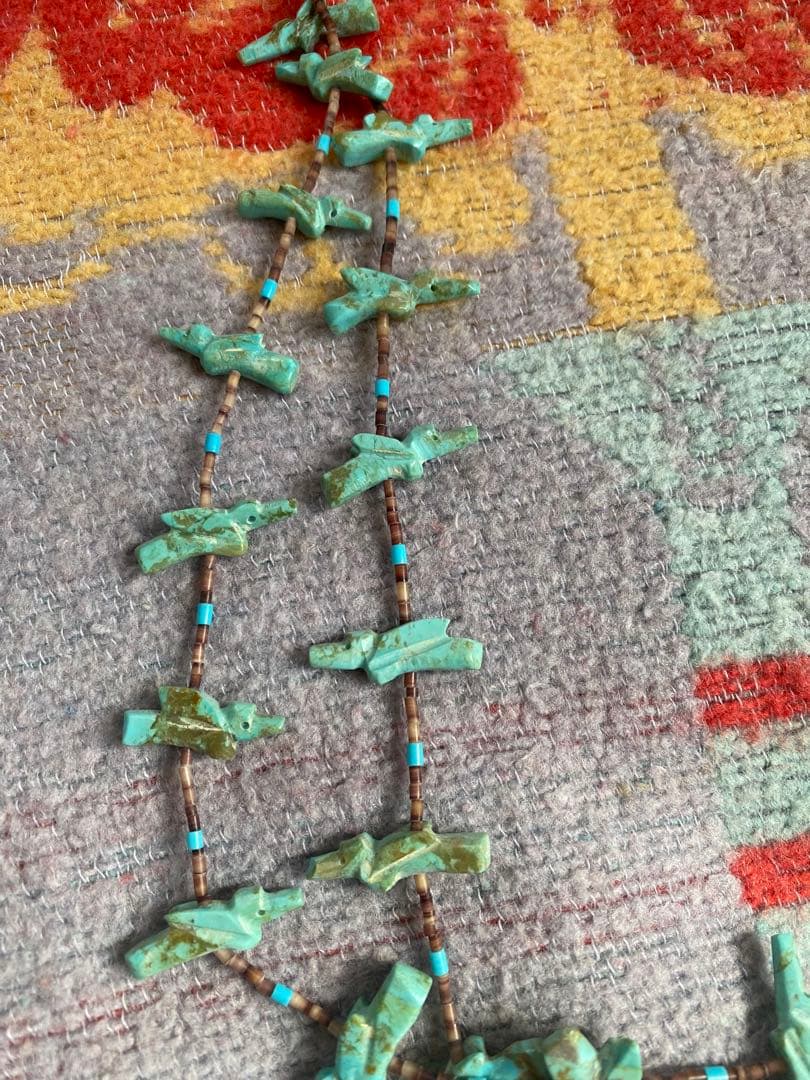 ZUNI 2連 ネックレス 40s ズニ族　ネイティブ ナバホ サンダーバード