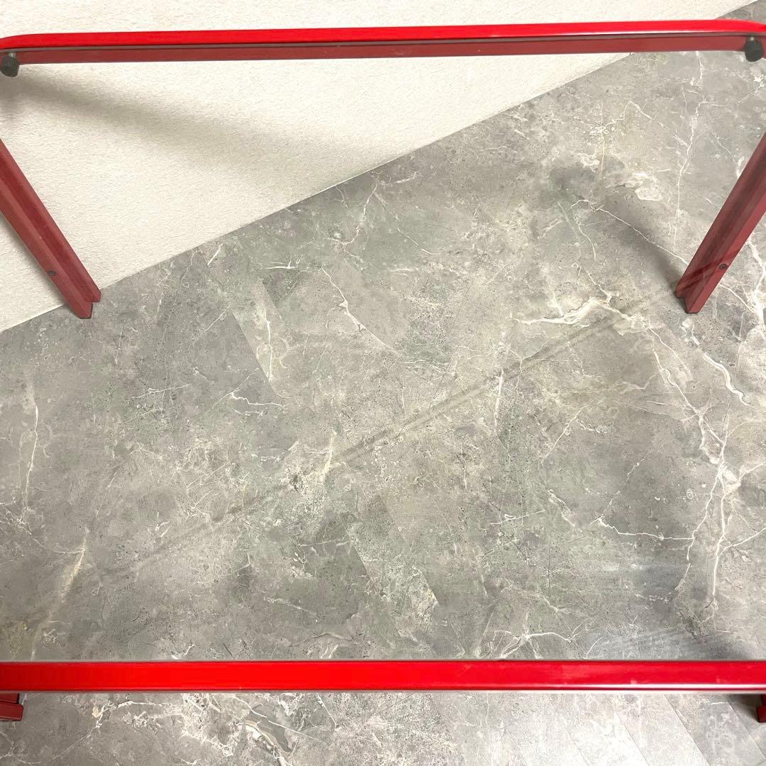 レトロ　80年代　ガラステーブル　 センターテーブル　アイアンフレーム