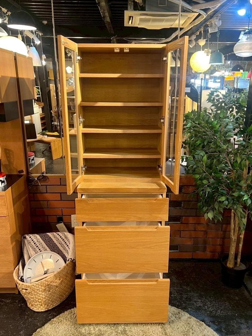 unico ウニコ ロム カップボード 食器棚 北欧スタイル シンプルナチュラル