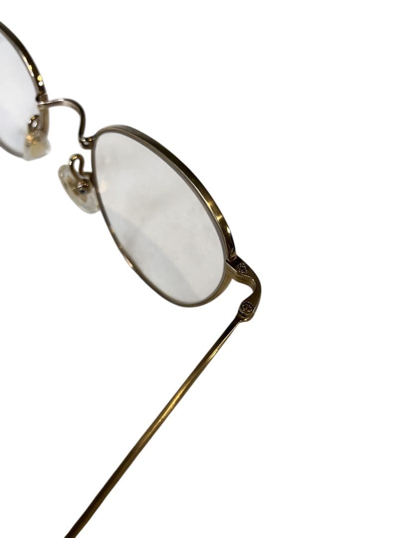 金子眼鏡 チタン ゴールド　オーバルフレーム メガネ　45⬜︎20-138 現状品