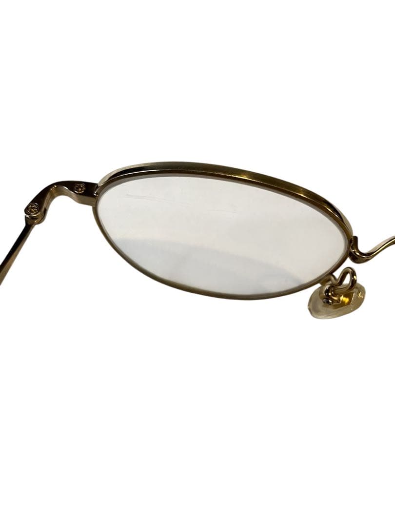 金子眼鏡 チタン ゴールド　オーバルフレーム メガネ　45⬜︎20-138 現状品