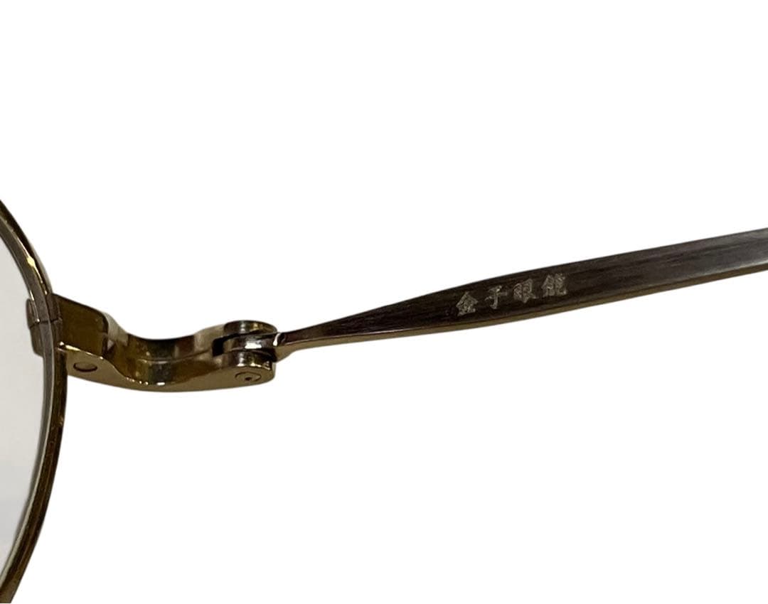 金子眼鏡 チタン ゴールド　オーバルフレーム メガネ　45⬜︎20-138 現状品
