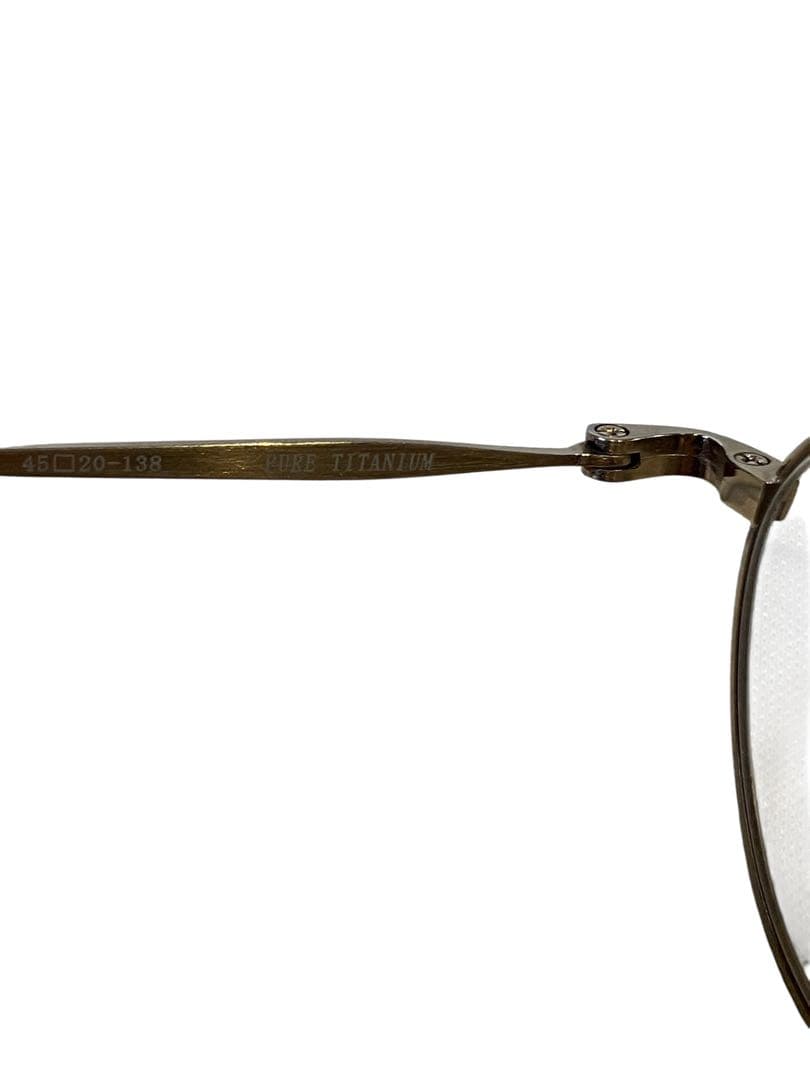 金子眼鏡 チタン ゴールド　オーバルフレーム メガネ　45⬜︎20-138 現状品