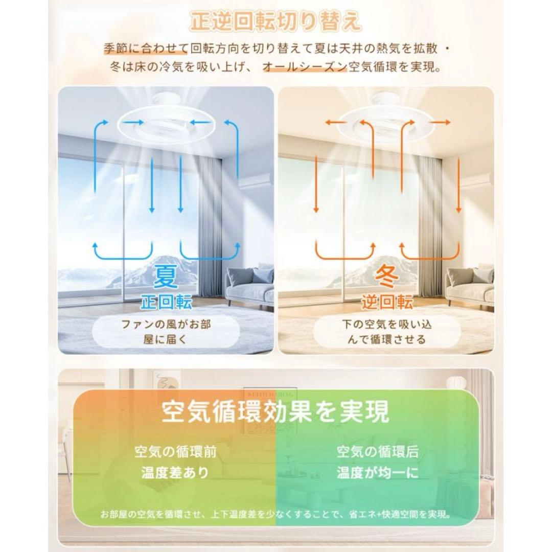 シーリングファンライト 14畳 led 首振り 扇風機 サーキュレーター