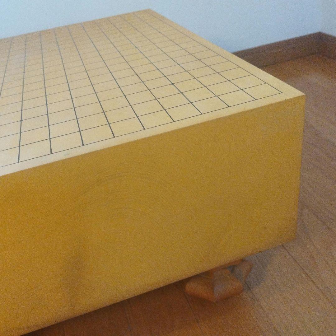 囲碁盤 柾目 脚付 へそ有 碁盤 厚さ15cm 天然木 ※木製カバー付 ①