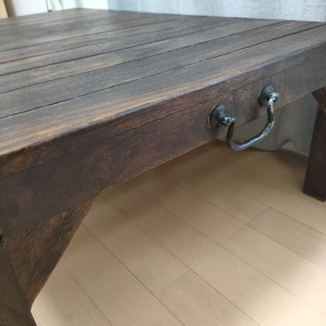 木製ローテーブル ダークブラウン