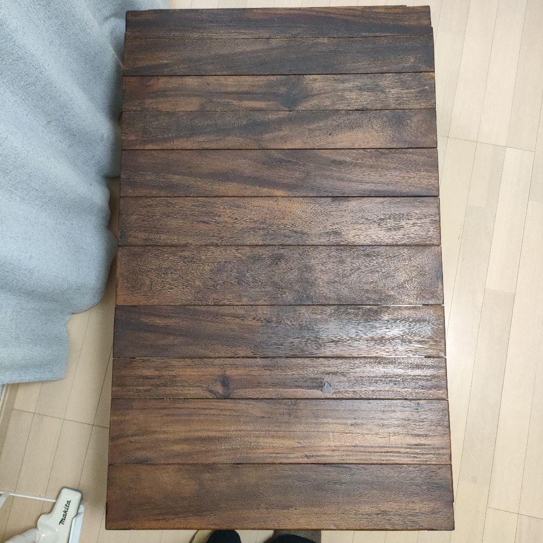 木製ローテーブル ダークブラウン