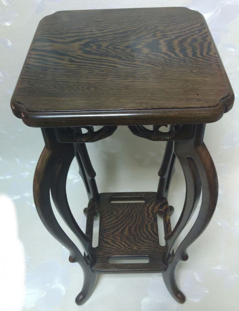 花台　盆栽台　電話台　置物台　指物工芸　アンティーク　高さ約67cm