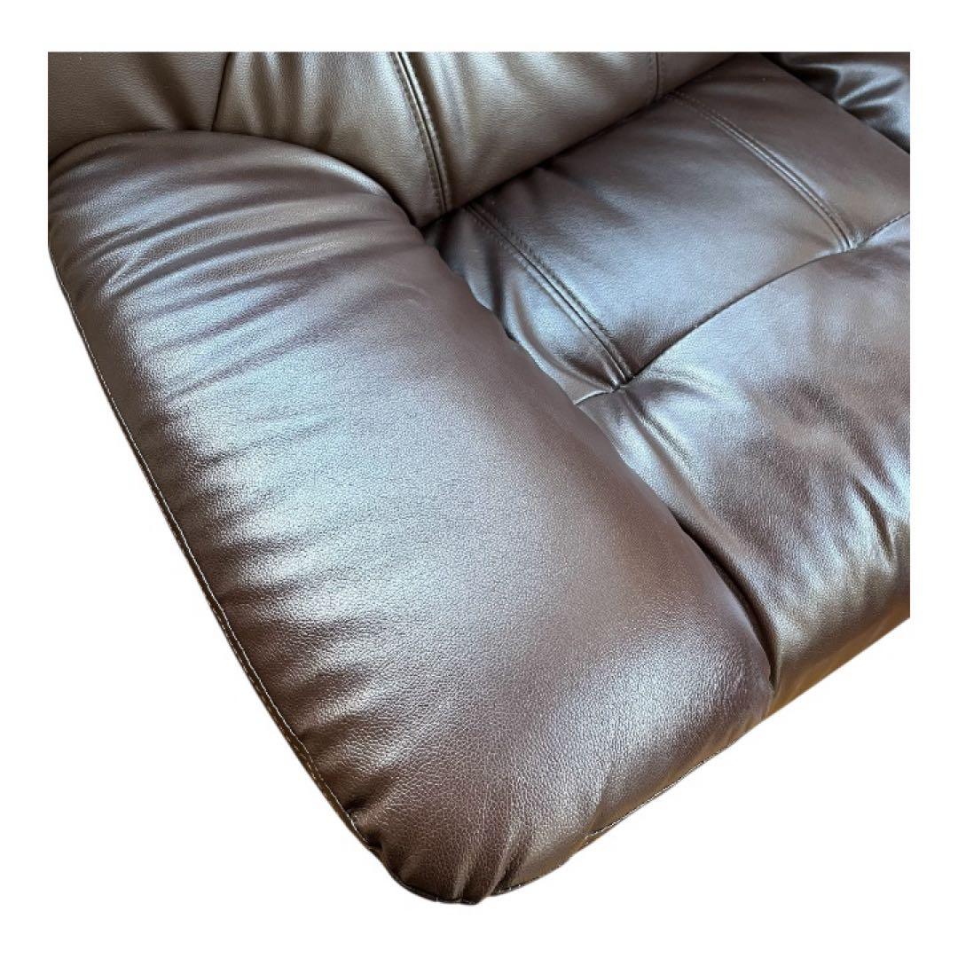 【美品】コーナーソファ L字 5人掛け 合皮レザー ダークブラウン 引き取り限定