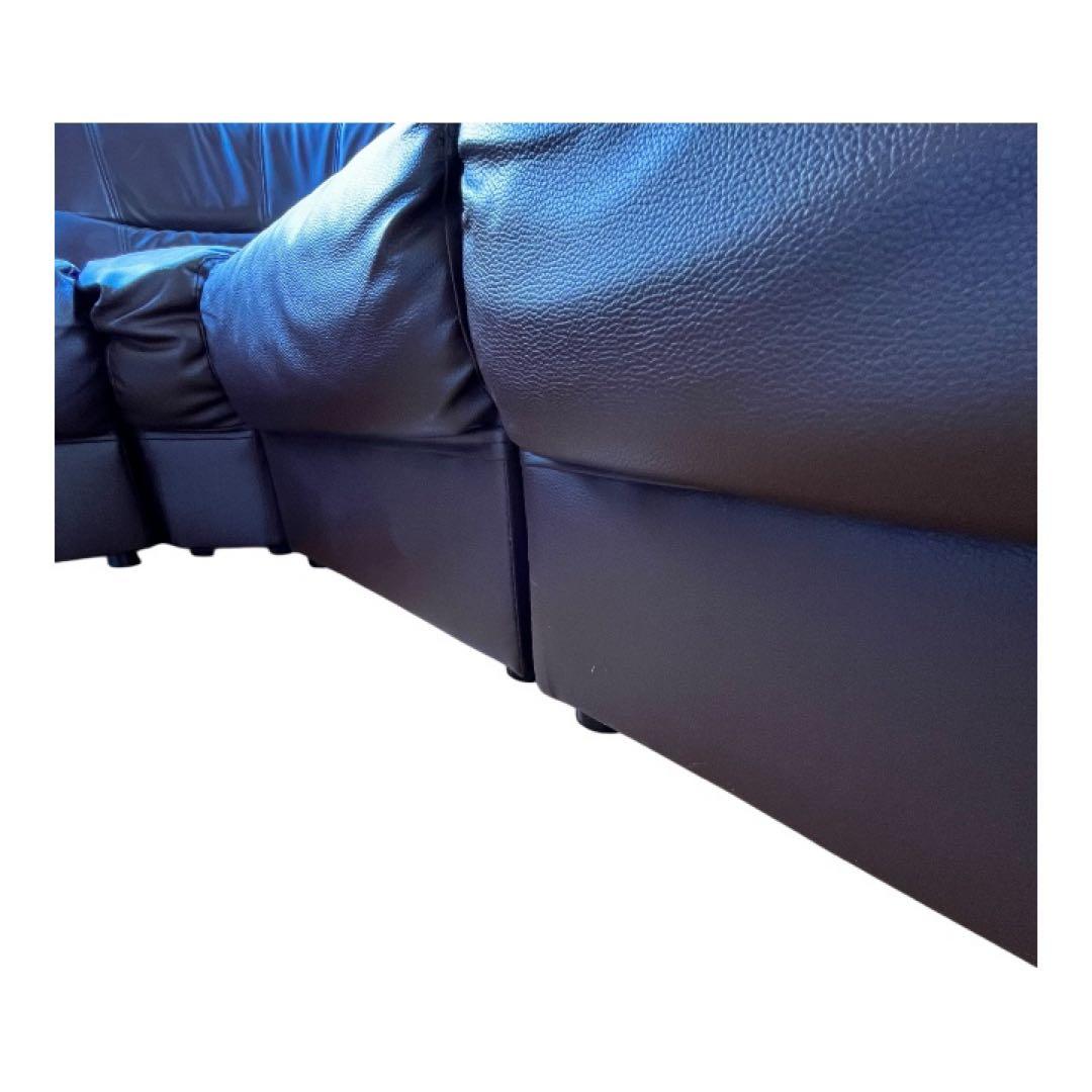 【美品】コーナーソファ L字 5人掛け 合皮レザー ダークブラウン 引き取り限定