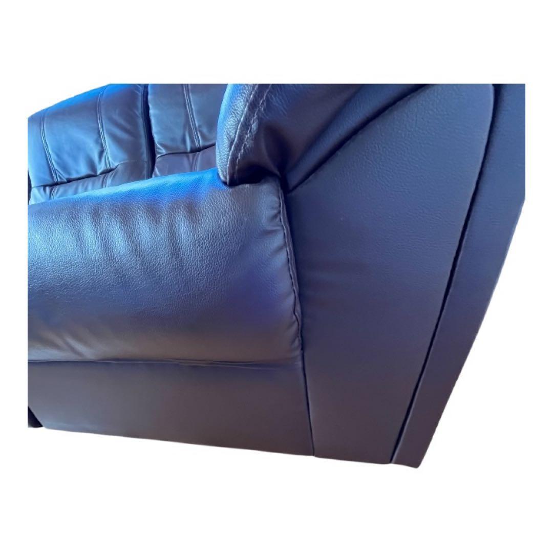 【美品】コーナーソファ L字 5人掛け 合皮レザー ダークブラウン 引き取り限定