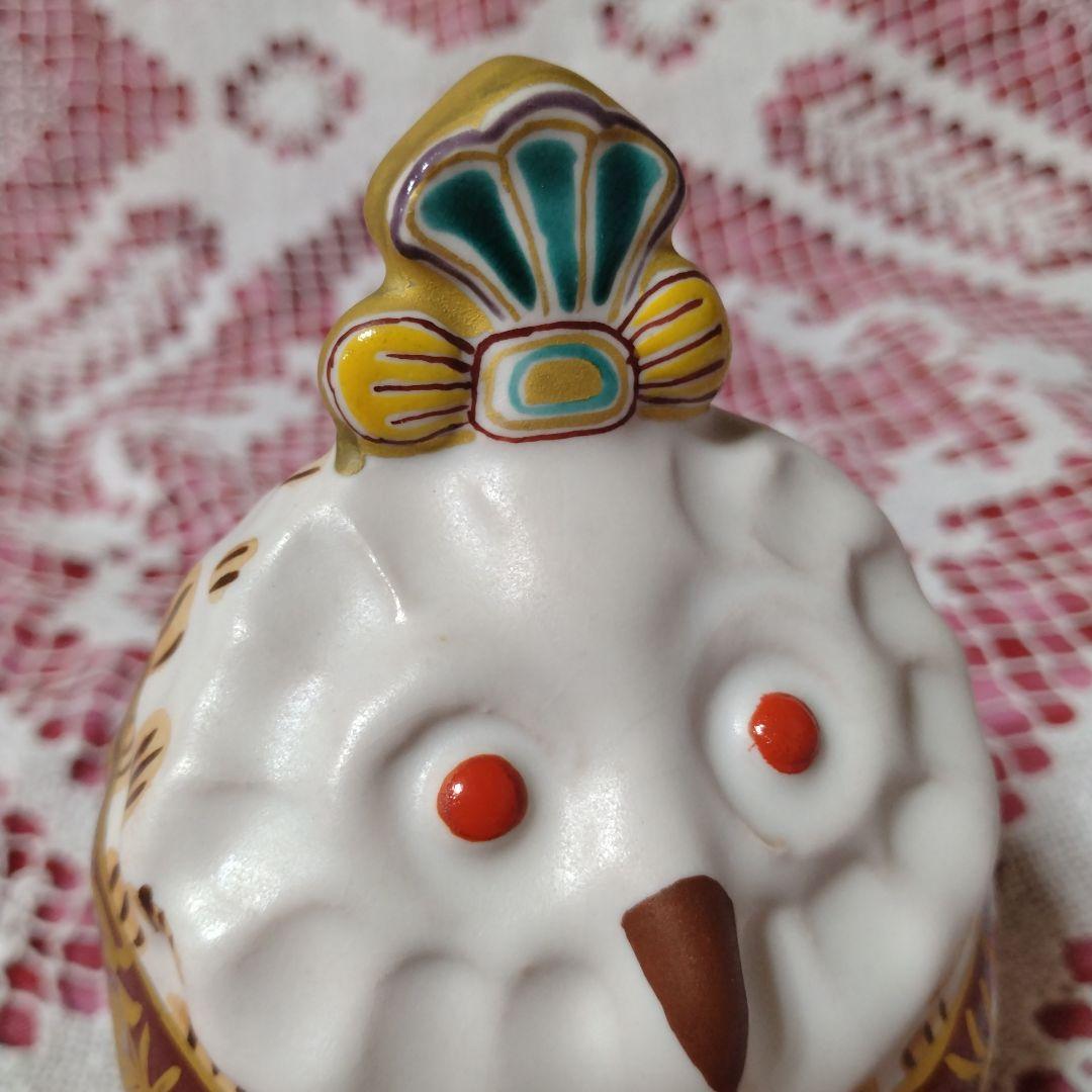 新開寛山　ふくろう　焼き物　お雛様　置物　おひなさま