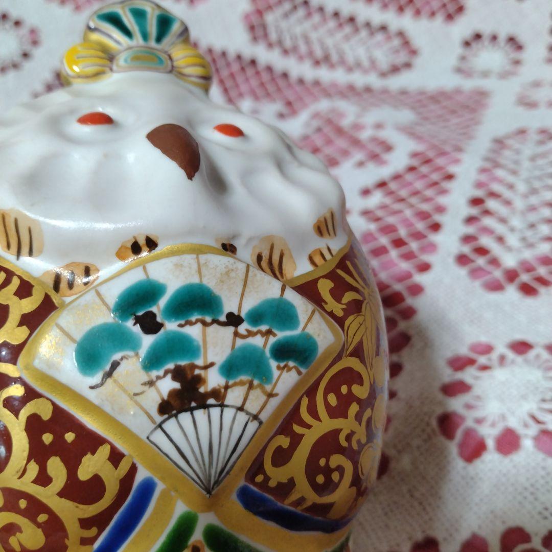 新開寛山　ふくろう　焼き物　お雛様　置物　おひなさま