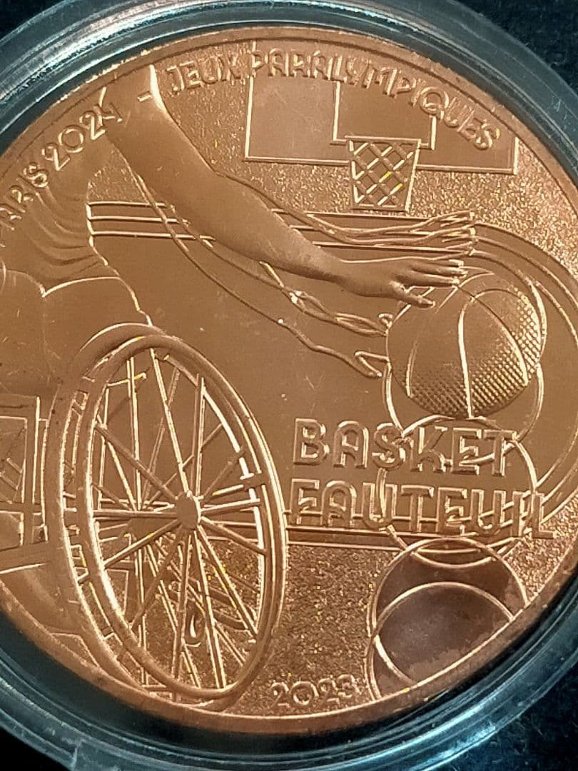 仏⑦。「フランス・パリ2024オリンピック大会(車イスバスケ)記念」。