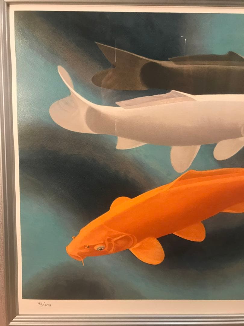 杉山寧　「鯉《瀅》」　リトグラフ　落款・エディション・作品証明シール有り